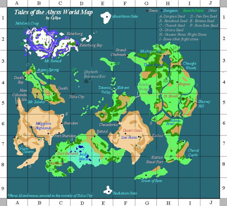 Tales Of The Abyss: World Map #1.